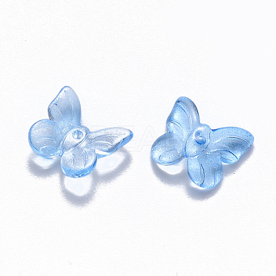 Transparent Spray Painted Glass Charms X-GLAA-T016-21A-1