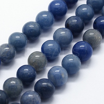 Dyed & Heated Natural Blue Aventurine Beads Strands G-I199-24-8mm-1