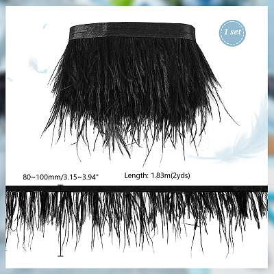2 Yards Fashion Ostrich Feather Cloth Strand Costume Accessories FIND-GA0003-68B-1