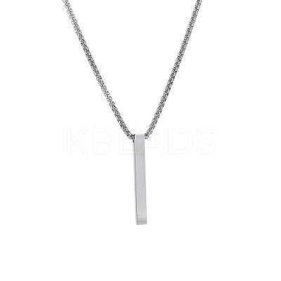 Cuboid 201 Stainless Steel Pendant Necklaces for Men FS-WGBE4EC-01-1