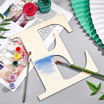 Letter E Shape Unfinished Wood Slices DIY-GA0001-13-1