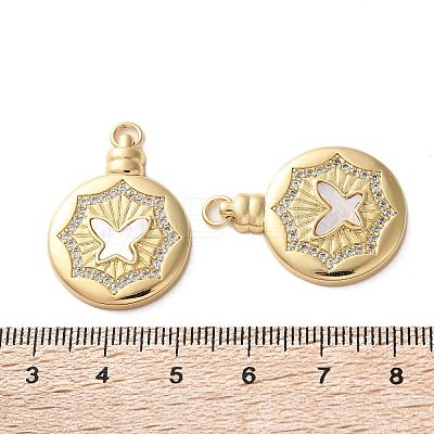 Brass Micro Pave Cubic Zirconia Pendants KK-U070-01E-G-1