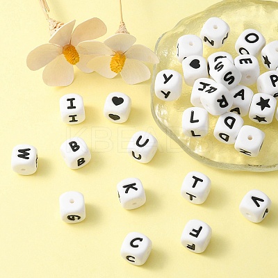 30Pcs 28 Style Food Grade Eco-Friendly Silicone Beads SIL-YW0001-07-1