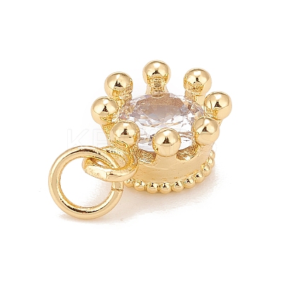 Brass Inlaid Clear Cubic Zirconia Charms KK-A161-34G-B-1