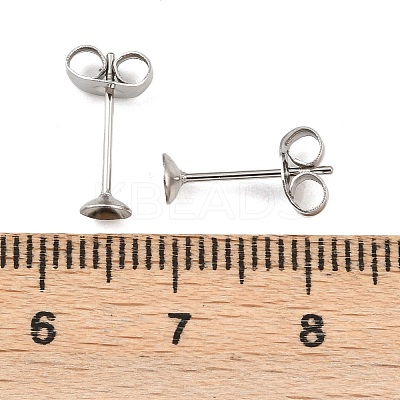 304 Stainless Steel Stud Earring Findings STAS-D389-03B-P-1