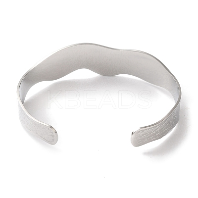 Non-Tarnish 304 Stainless Steel Open Cuff Bangles for Women BJEW-I315-01P-1