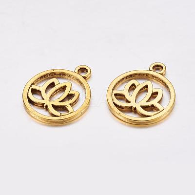 Tibetan Style Filigree Alloy Pendants X-TIBEP-5354-AG-LF-1