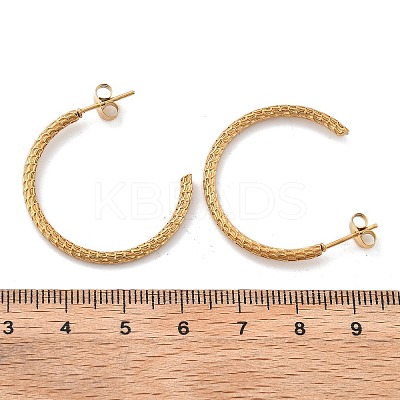 304 Stainless Steel Twist C-Shaped Stud Earrings EJEW-R017-03G-03-1