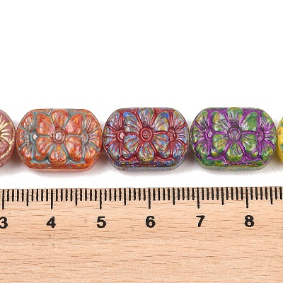 Painted Glass Beads Strands GLAA-F133-07F-1