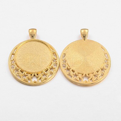 Tibetan Style Alloy Pendant Cabochon Settings LS-PALLOY-J494-30G-1