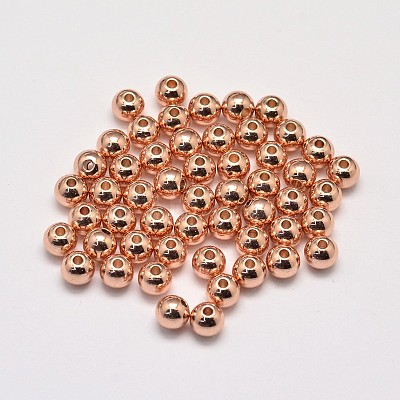 Rack Plating Brass Round Spacer Beads KK-I601-6mm-RG-RS-1