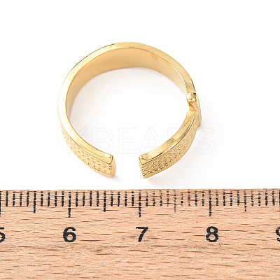 304 Stainless Steel Open Cuff Rings for Women RJEW-K309-20G-1