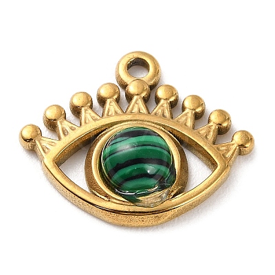 Natural Malachite Eye Pendants STAS-Q249-01G-02-1