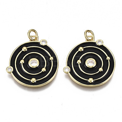 Brass Micro Pave Cubic Zirconia Pendants ZIRC-N039-056B-NF-1