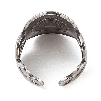 Non-Tarnish 304 Stainless Steel Cuff Rings for Women RJEW-G324-01P-1