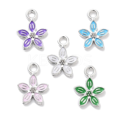 Rack Plating Alloy Enamel Charms PALLOY-F311-01P-1