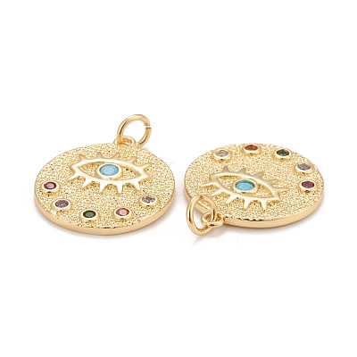 Brass Micro Pave Colorful Cubic Zirconia Pendants LS-KK-Z023-10G-1