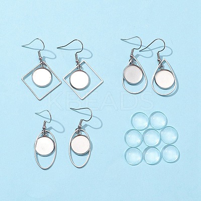 DIY Geometry Dangle Earrings Making Kit DIY-FS0002-82-1