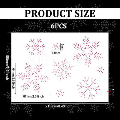 Snowflake Pattern Hotfix Rhinestones DIY-WH0430-205E-1