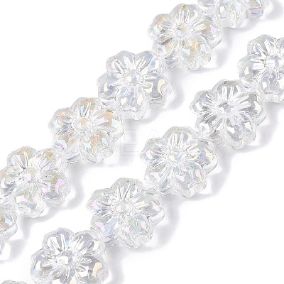 Transparent Electroplate Glass Beads Strands EGLA-N012-17-1