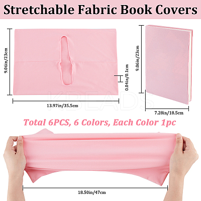 Elastic Fabric Book Covers AJEW-CP0008-68A-1