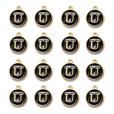 Golden Plated Alloy Charms LS-ENAM-S118-02U-1