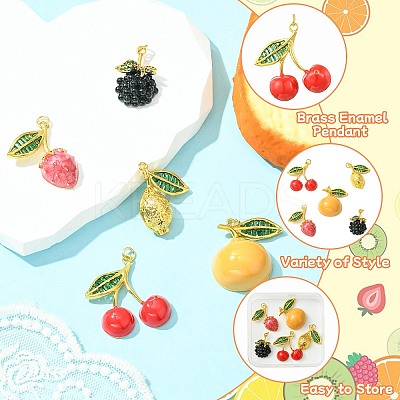 5Pcs 5 Styles Brass Rhinestone Pendants KK-CJ0003-38-1