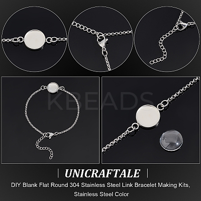 DIY Blank Oval 304 Stainless Steel Link Bracelet Making Kits BJEW-UN00004-1