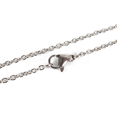 Non-Tarnish 304 Stainless Steel Unisex Cable Chain for Necklace STAS-P045-01P-B-1