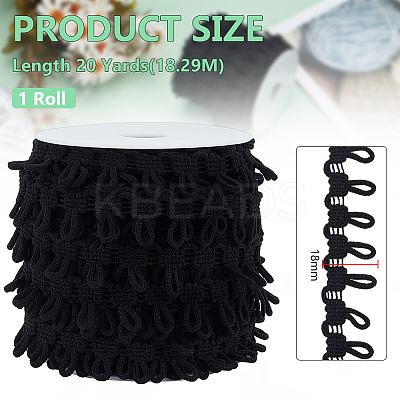 1Bundle Polyester Elastic Button Looping Trim OCOR-BC0006-93A-1