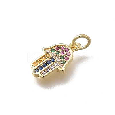 Brass Micro Pave Cubic Zirconia Pendants KK-D431-073C-G-1