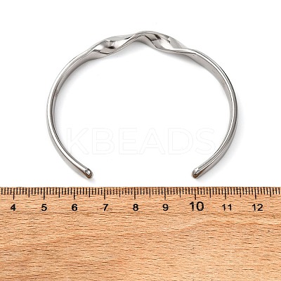 304 Stainless Steel Cuff Bangles for Women BJEW-D361-03P-1