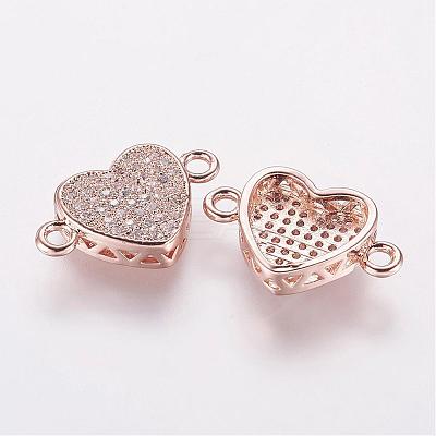 Brass Micro Pave Cubic Zirconia Links ZIRC-E114-01RG-1