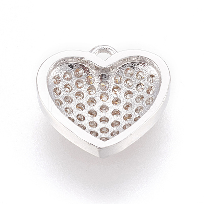 Brass Micro Pave Cubic Zirconia Charms KK-O112-08P-1