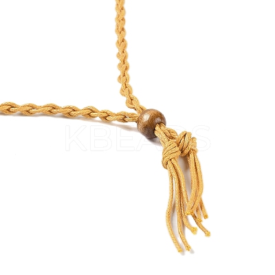 Braided Waxed Cord Empty Macrame Pouch Slider Necklace Making FIND-C061-01G-1