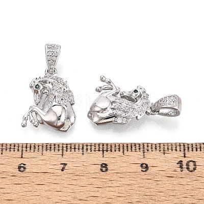 Brass Micro Pave Clear Cubic Zirconia Pendants KK-T075-85P-1
