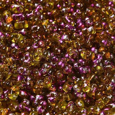 Spray Painted Glass Seed Beads SEED-F005-04A-01-1