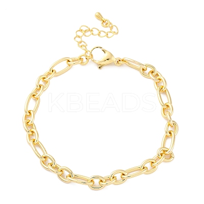 Brass Figaro Chain Bracelets for Women Men BJEW-K273-03G-1