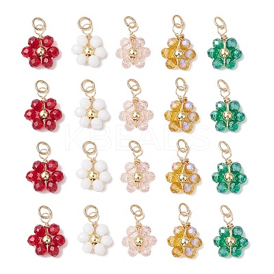 20Pcs 5 Colors Glass Charms PALLOY-JF02918-1