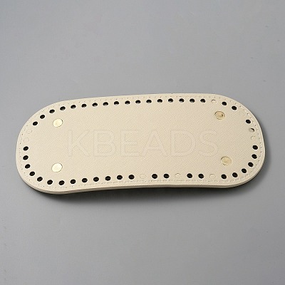 Oval PU Leather Knitting Crochet Bags Nail Bottom Shaper Pad DIY-WH0349-97A-1