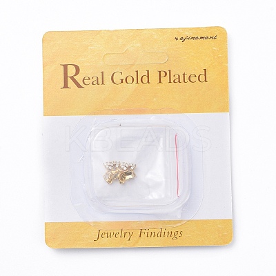 Brass Cubic Zirconia Charms X-RB-I077-08G-RS-1