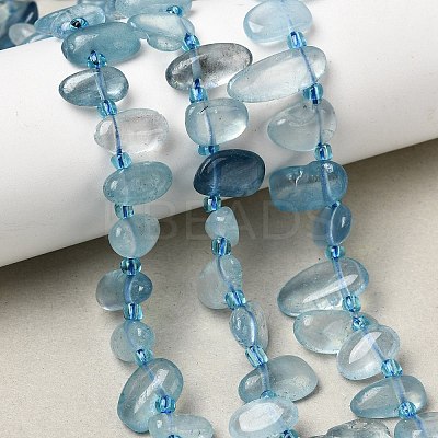 Natural Aquamarine Beads Strands G-P604-A23-01-1