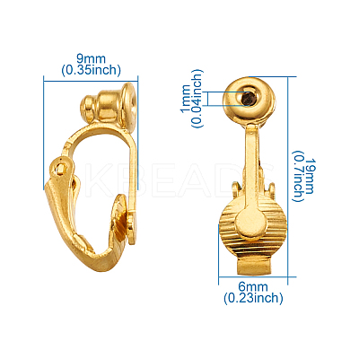 Brass Clip on Earring Converter KK-TA0007-43-1