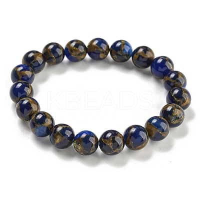 Round Synthetic Gold Clinquant Stone Stretch Bracekets G-P549-02A-02-1