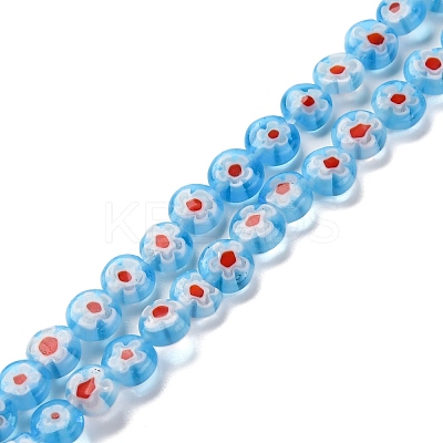 Handmade Millefiori Lampwork Beads Strands LAMP-G164-11D-1