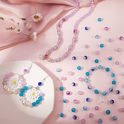 300Pcs 6 Colors Spray Painted Crackle Glass Beads CCG-SZ0001-11C-1