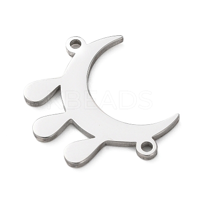 304 Stainless Steel Moon with Drop Links Connector Charms LS-STAS-D202-11P-1