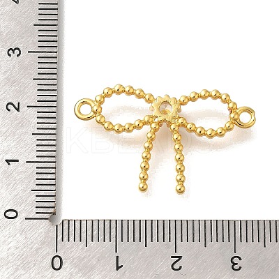 Rack Plating Brass Pave Clear Cubic Zirconia Bowknot Connector Charms KK-I716-29G-1