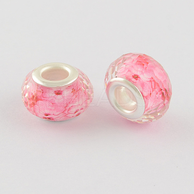 Large Hole Printed Resin European Beads OPDL-R114-03A-1