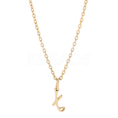 1pc 304 Stainless Steel Letter Pendant Necklaces NJEW-LP0001-39X-G-1